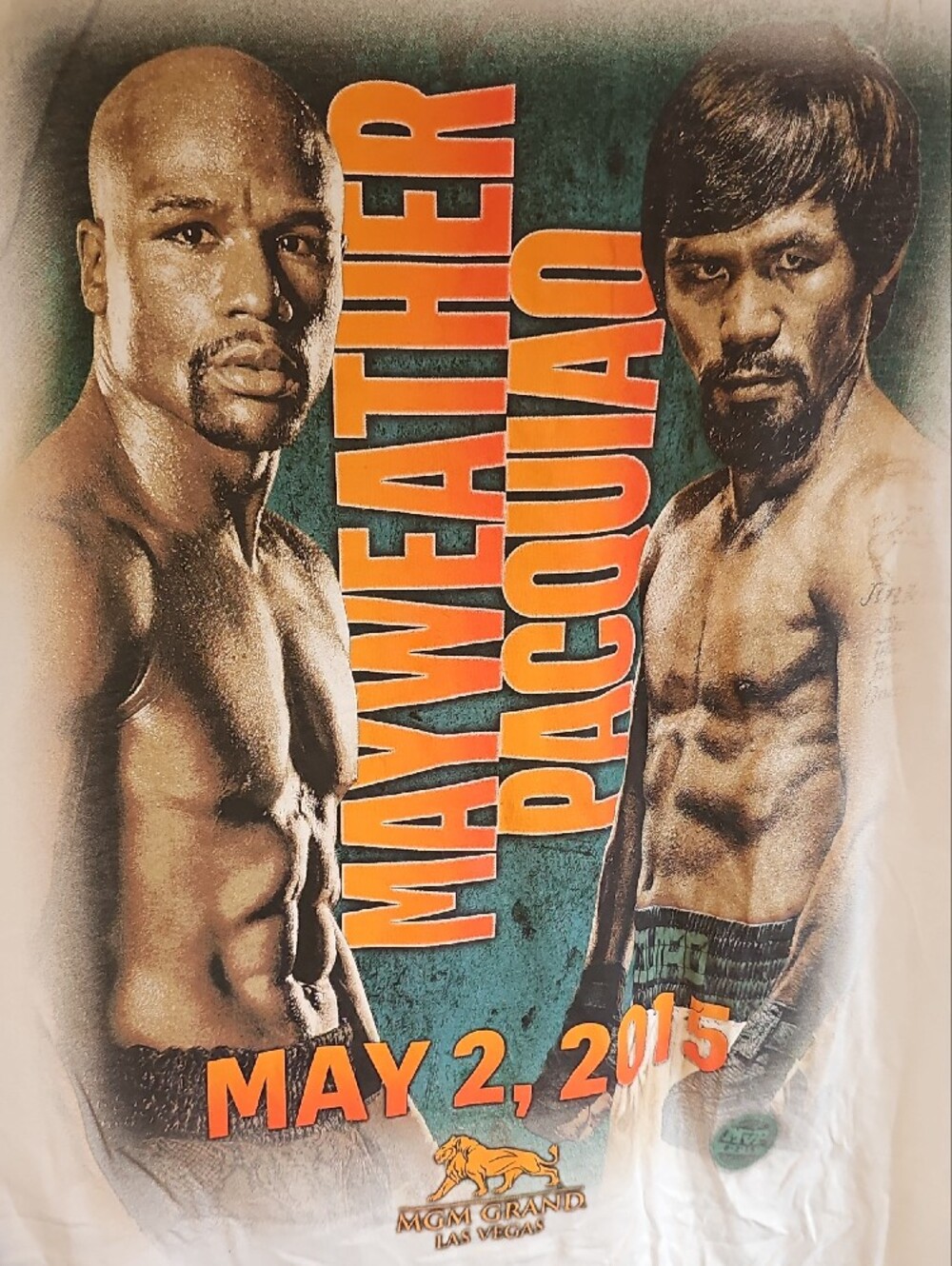 Mayweather vs Pacquiao White Graphic Tee